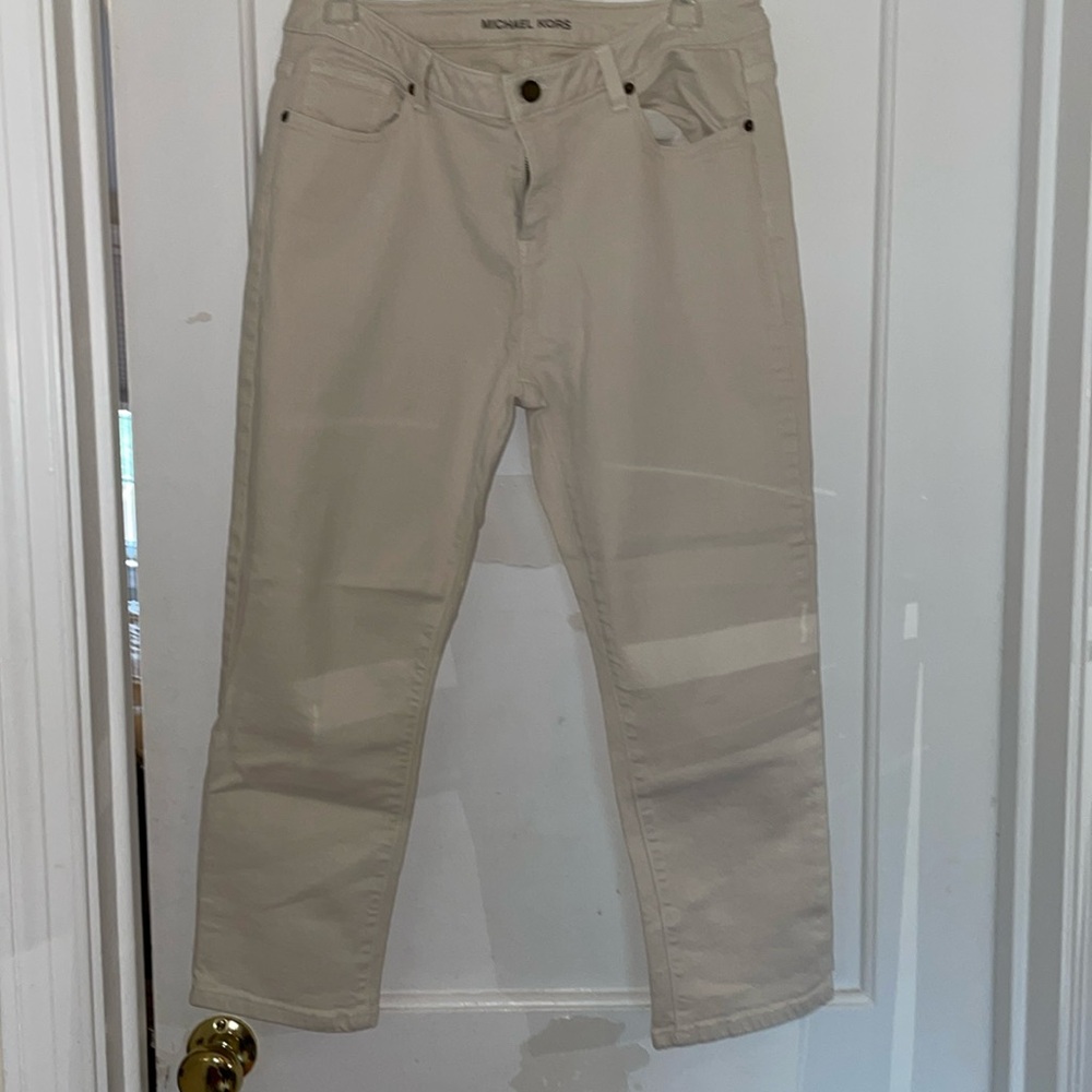 Michael Kors cream jeans size 10 (mint condition)